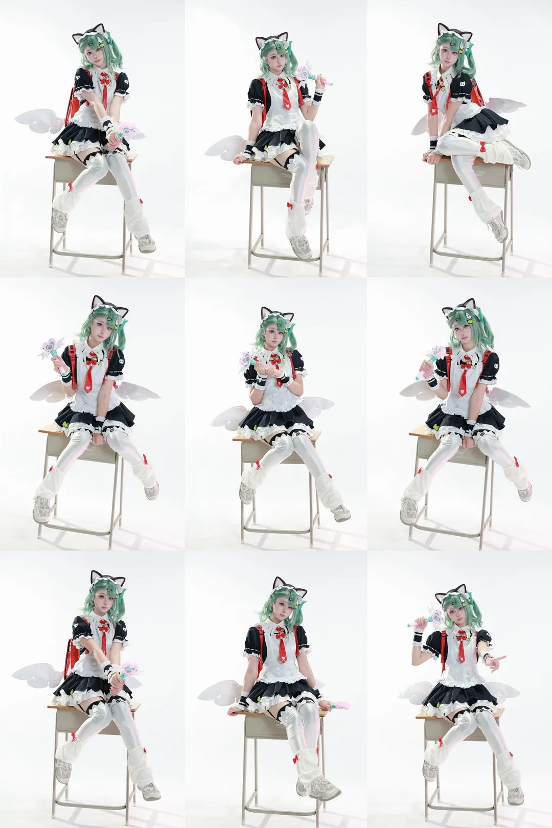 绝区零, 动作参考, 千夏cos, cosplay摄影, 白丝穿搭 - 第1张