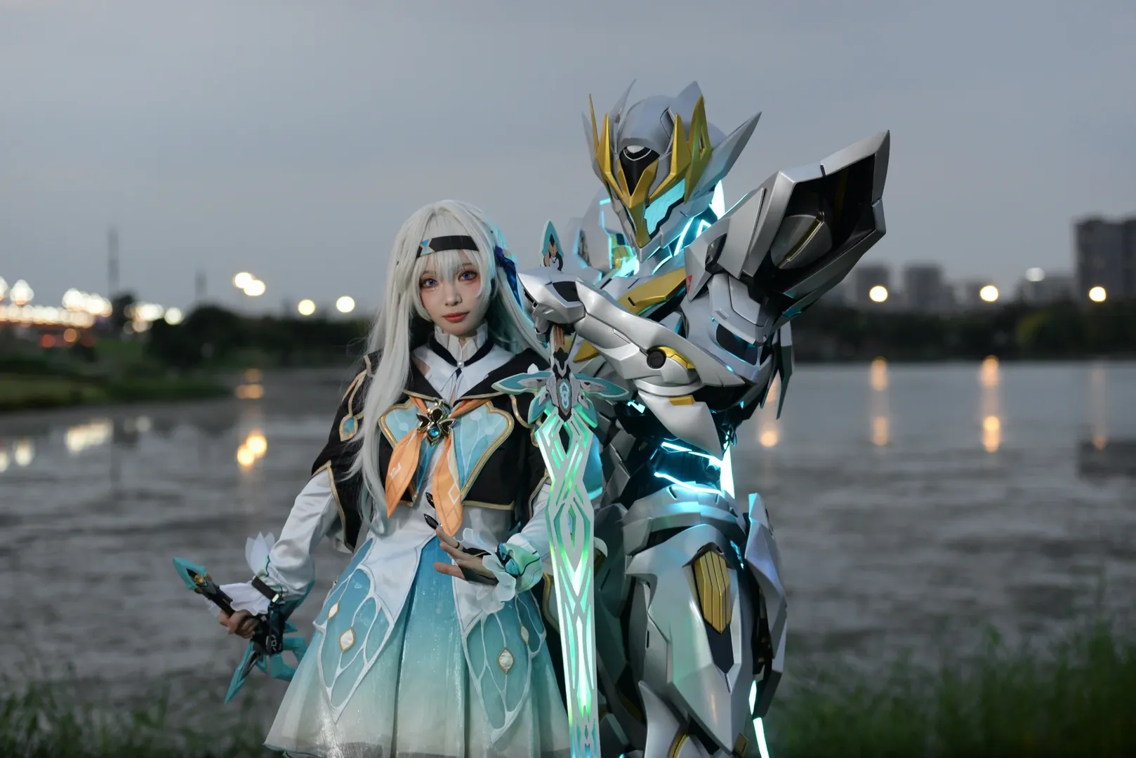 Honkai: Star Rail, Firefly cosplay, World Line Anime Convention, Sam cosplay, Mecha outdoor photography