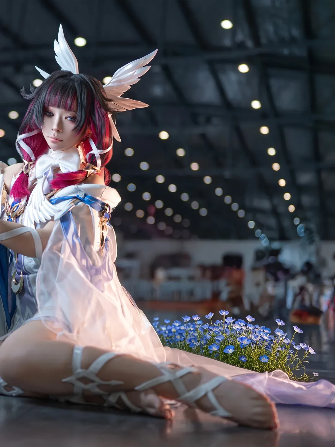 原神, 哥伦比娅cos, 漫展场照, cosplay摄影, 羽翼梦幻风