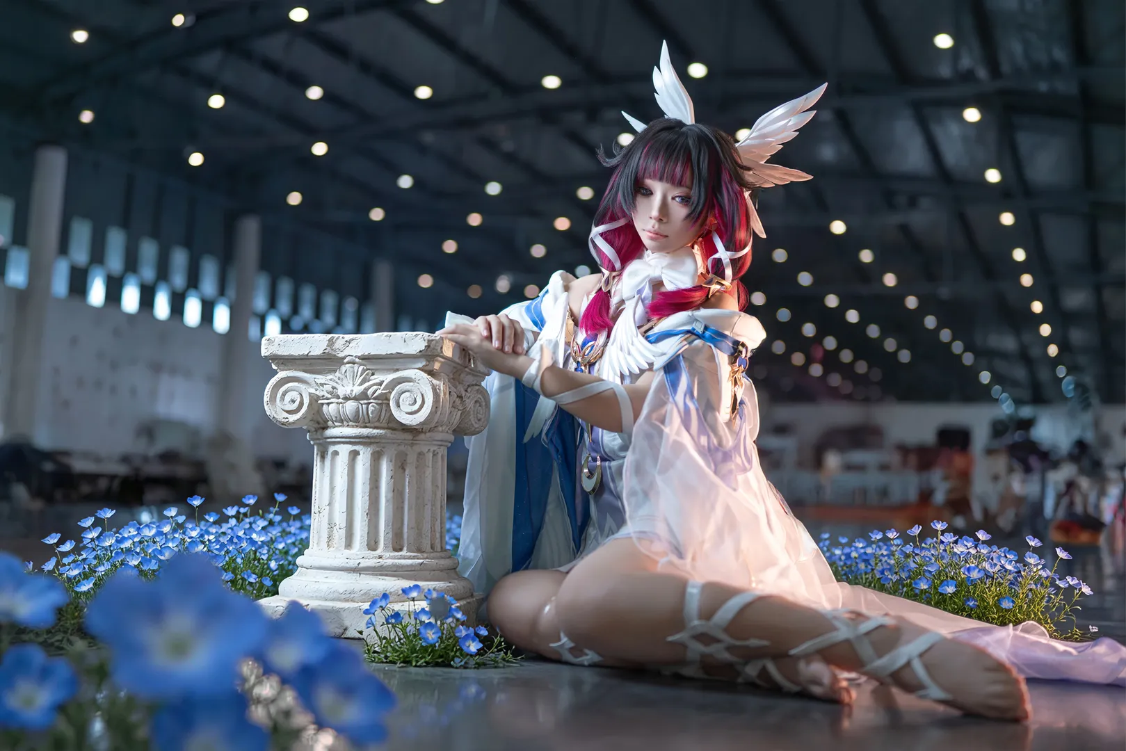原神, 哥伦比娅cos, 漫展场照, cosplay摄影, 羽翼梦幻风 - 第3张
