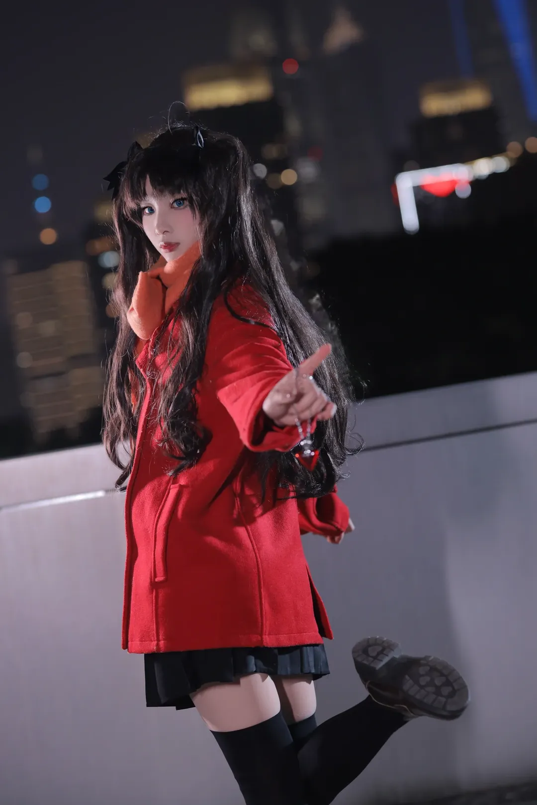 遠坂凛 コスプレ, Fate/stay night, 黒ストッキング, 弓イシュ, レッド・エース コスプレ