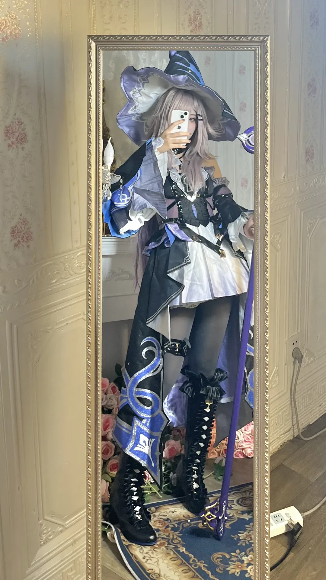 崩坏星穹铁道, 黑塔cos, 黑丝穿搭, cosplay试衣, 女巫帽 - 第2张