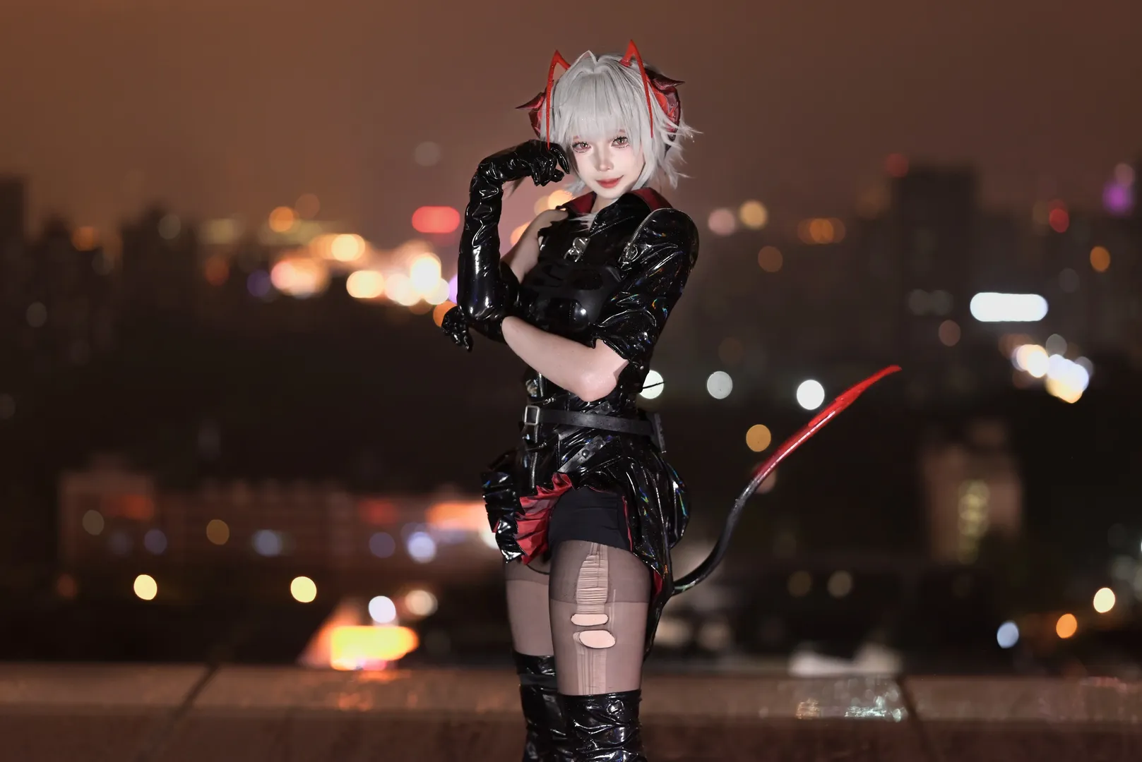 明日方舟, 黑丝, Wcos, 夜景外拍, 胶衣 - 第7张