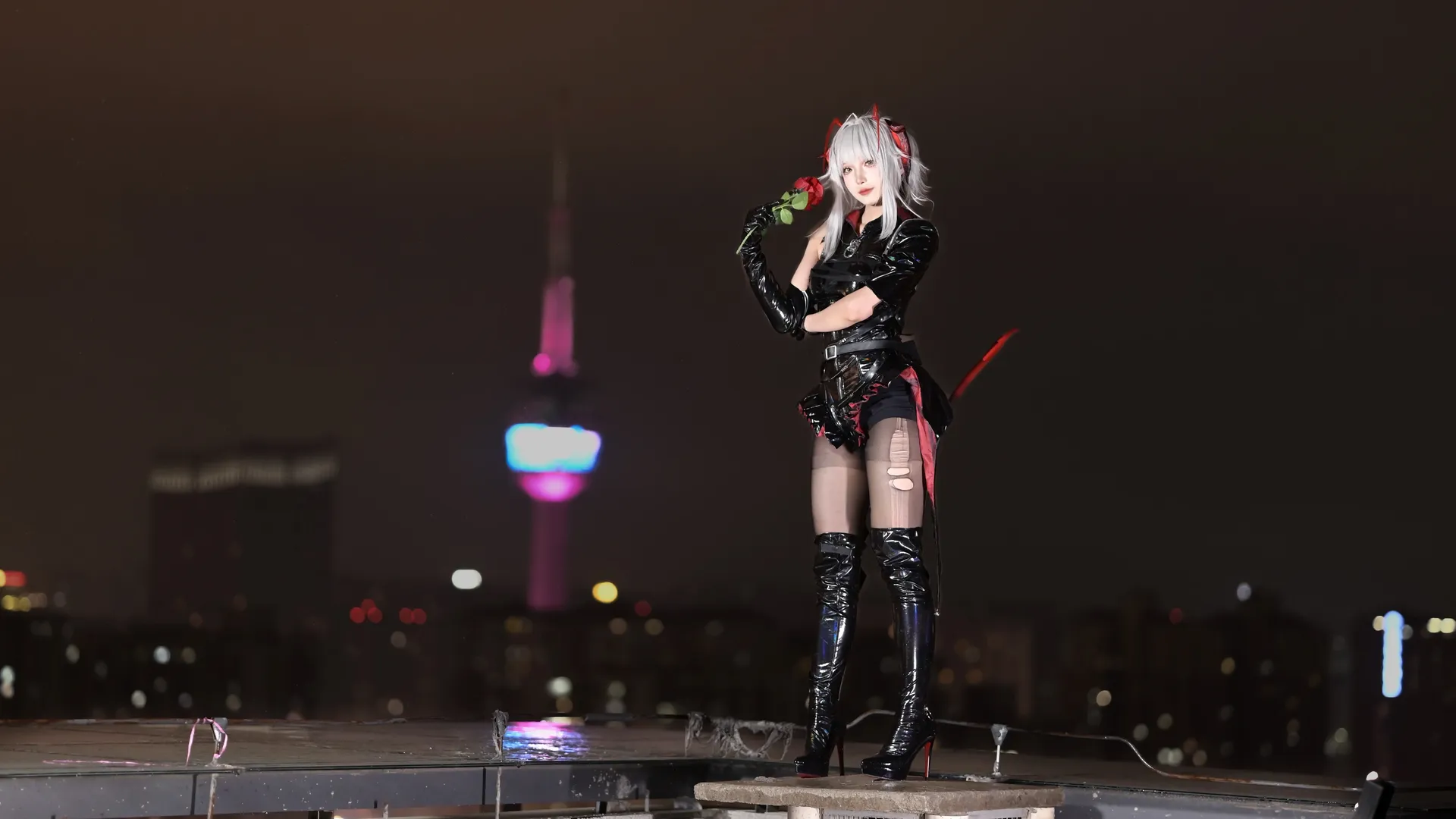 明日方舟, 黑丝, Wcos, 夜景外拍, 胶衣 - 第8张