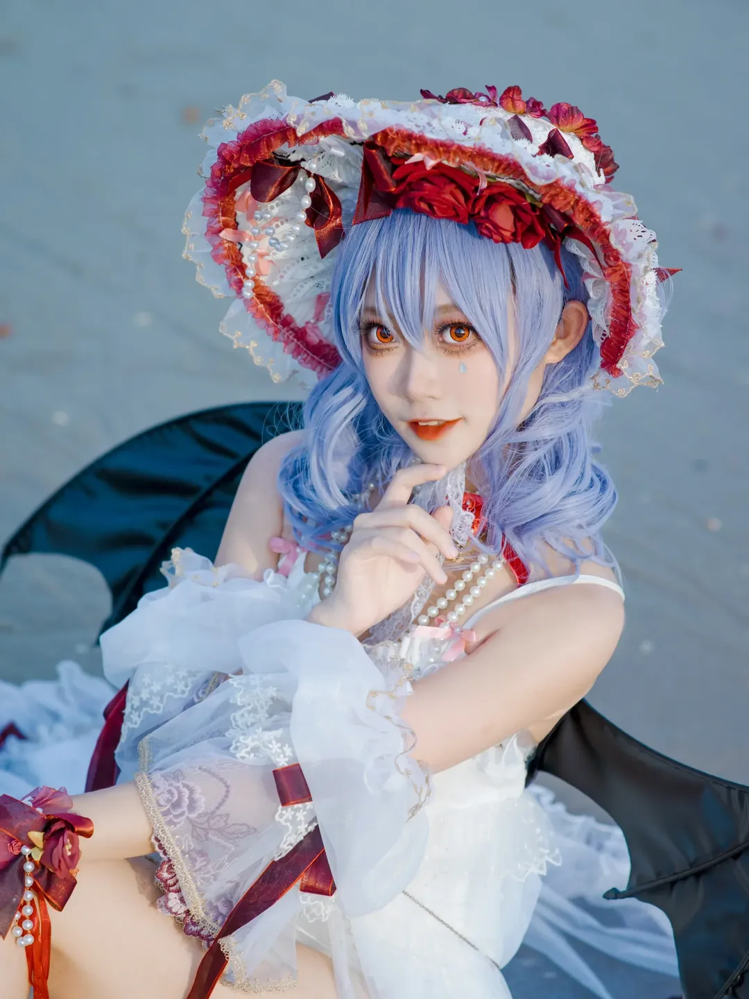 东方project, 洛丽塔, 蕾米莉亚cos, 二次元cosplay, 夏日海边 - 第1张