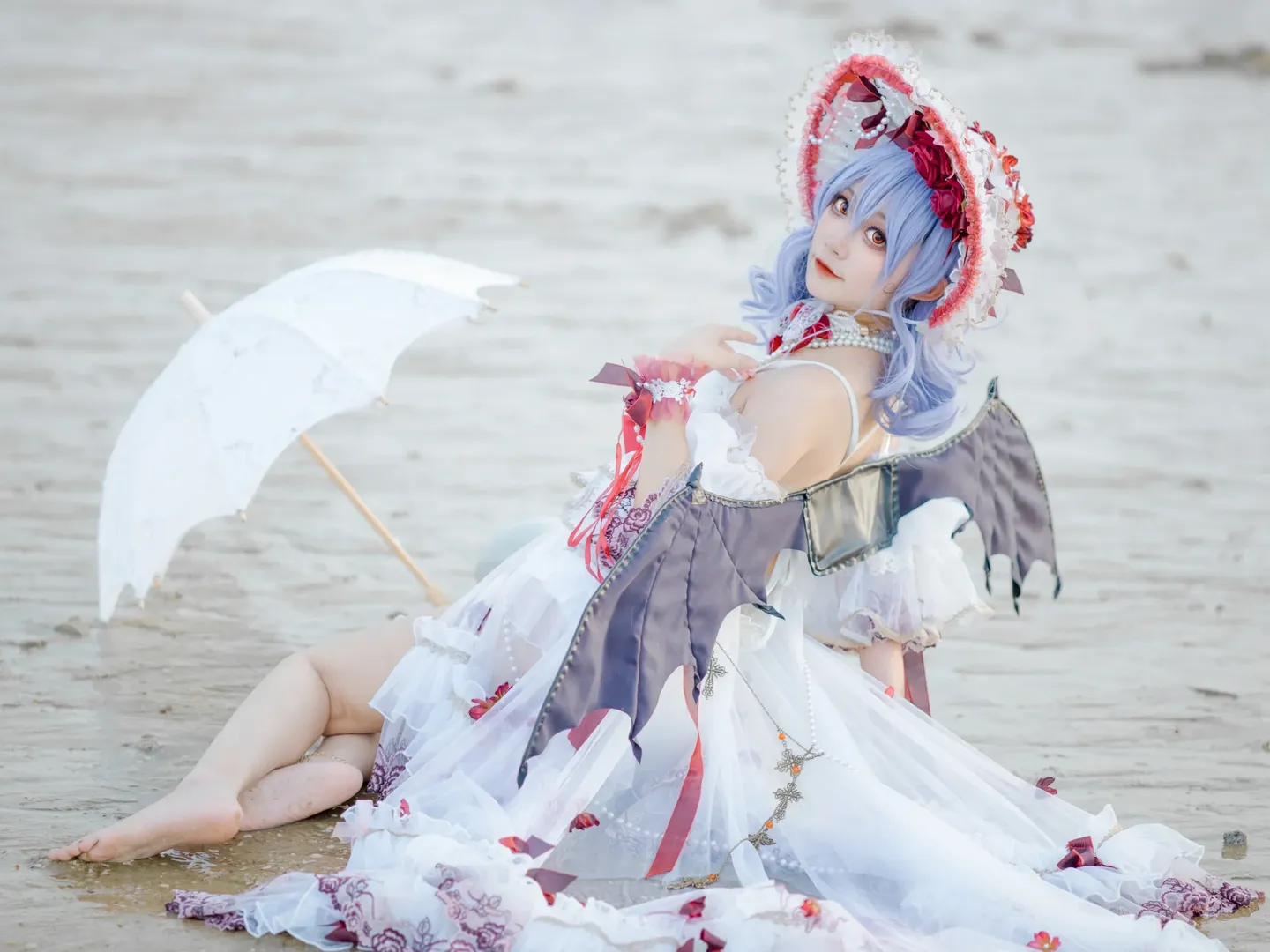 东方project, 洛丽塔, 蕾米莉亚cos, 二次元cosplay, 夏日海边 - 第5张
