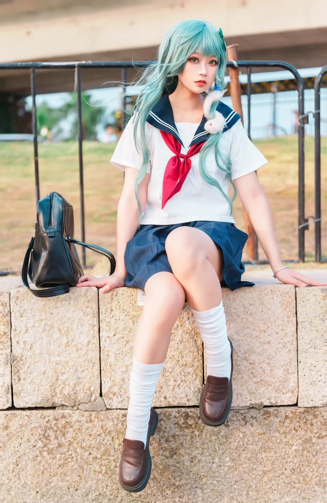 东方Project, JK制服, 白丝, 东风谷早苗cos, 水手服 - 第1张
