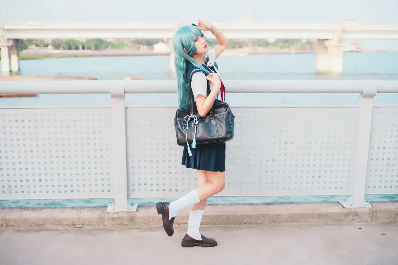 东方Project, JK制服, 白丝, 东风谷早苗cos, 水手服 - 第12张