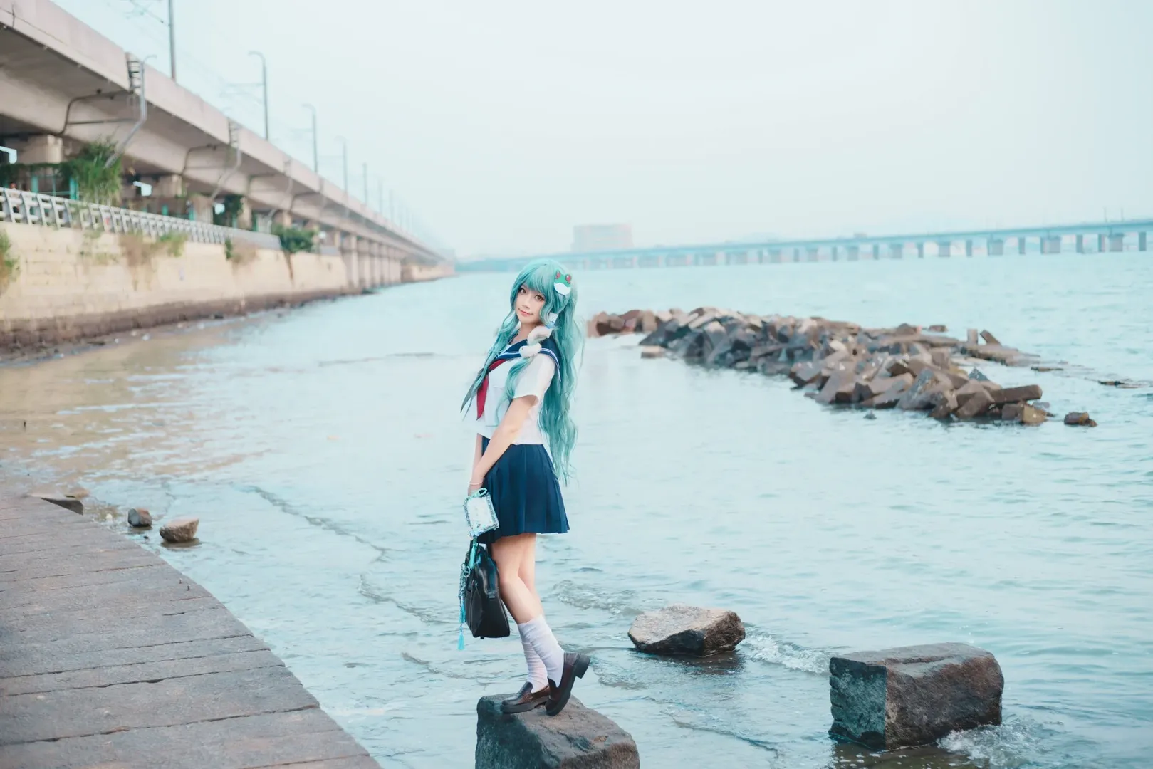 东方Project, JK制服, 白丝, 东风谷早苗cos, 水手服 - 第13张