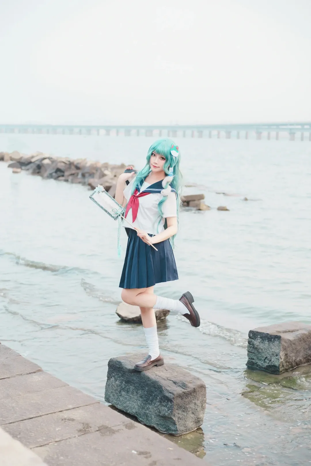 东方Project, JK制服, 白丝, 东风谷早苗cos, 水手服 - 第14张