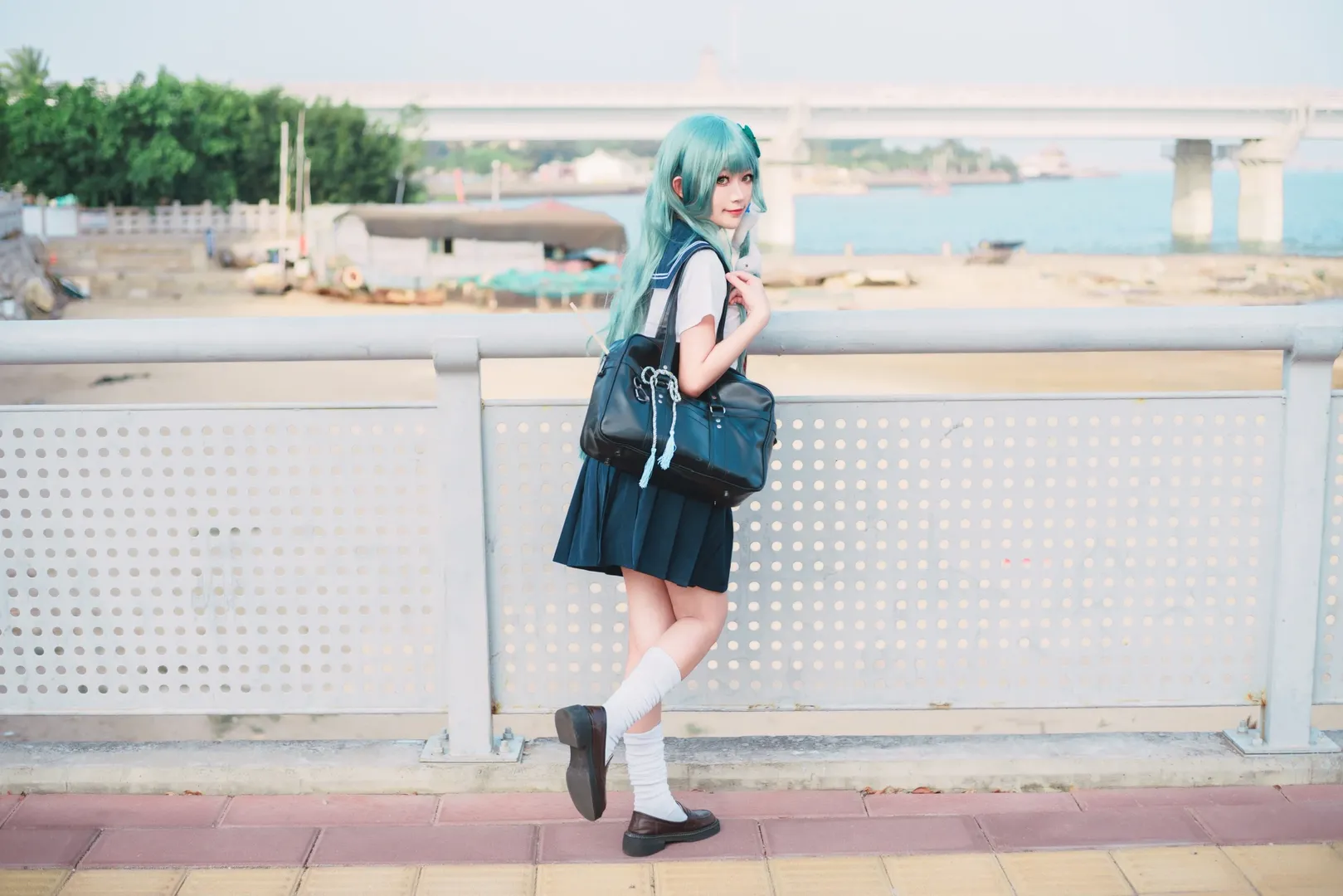 东方Project, JK制服, 白丝, 东风谷早苗cos, 水手服 - 第2张
