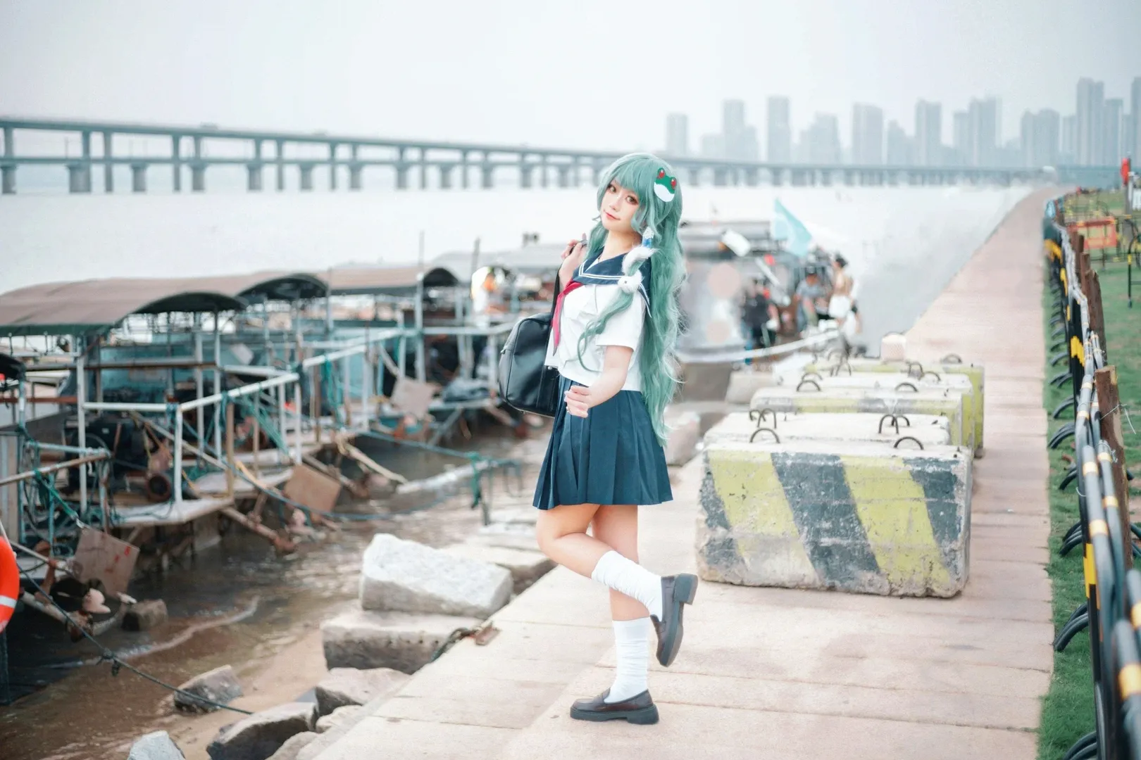 东方Project, JK制服, 白丝, 东风谷早苗cos, 水手服 - 第4张
