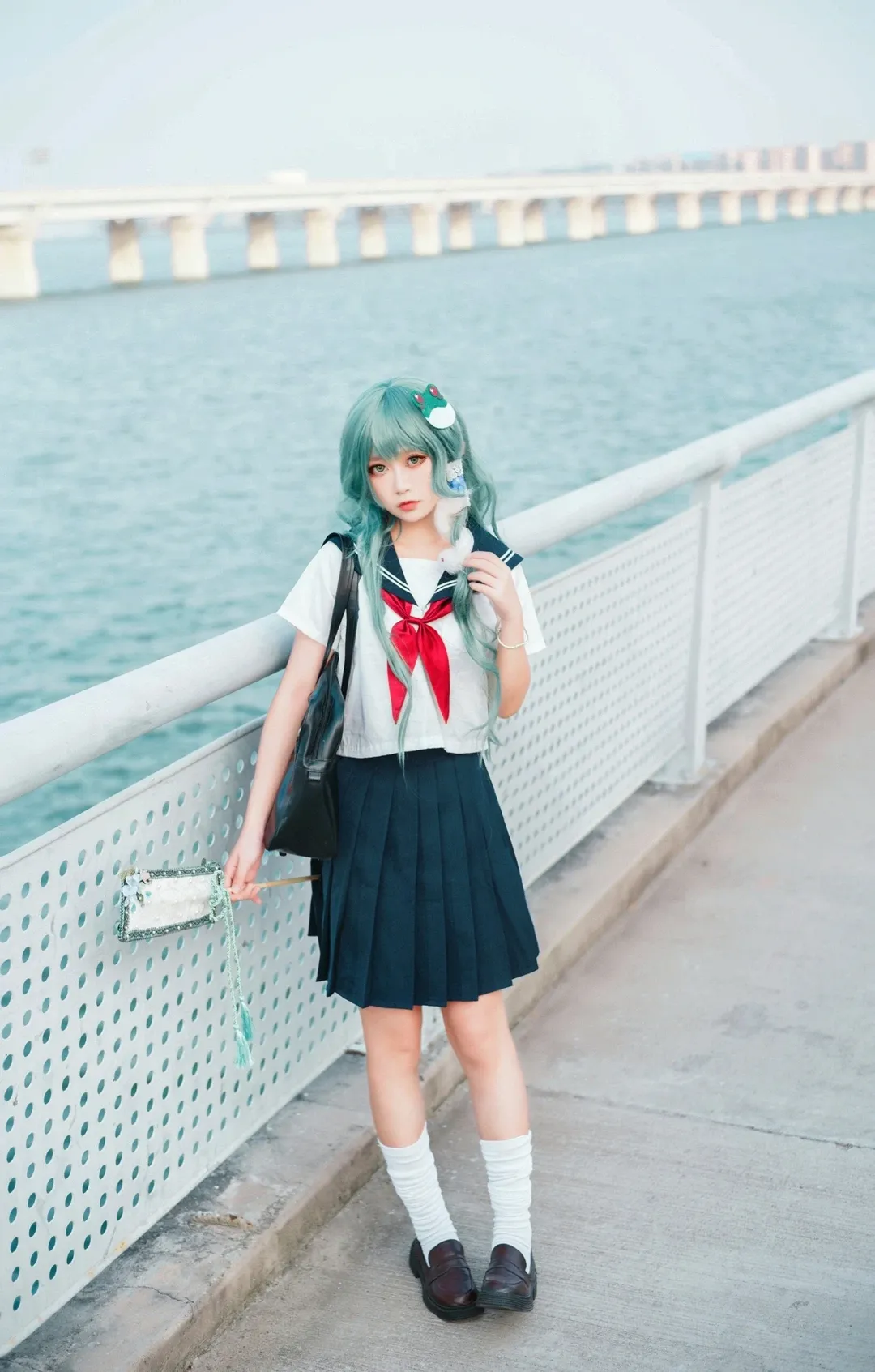 东方Project, JK制服, 白丝, 东风谷早苗cos, 水手服 - 第5张