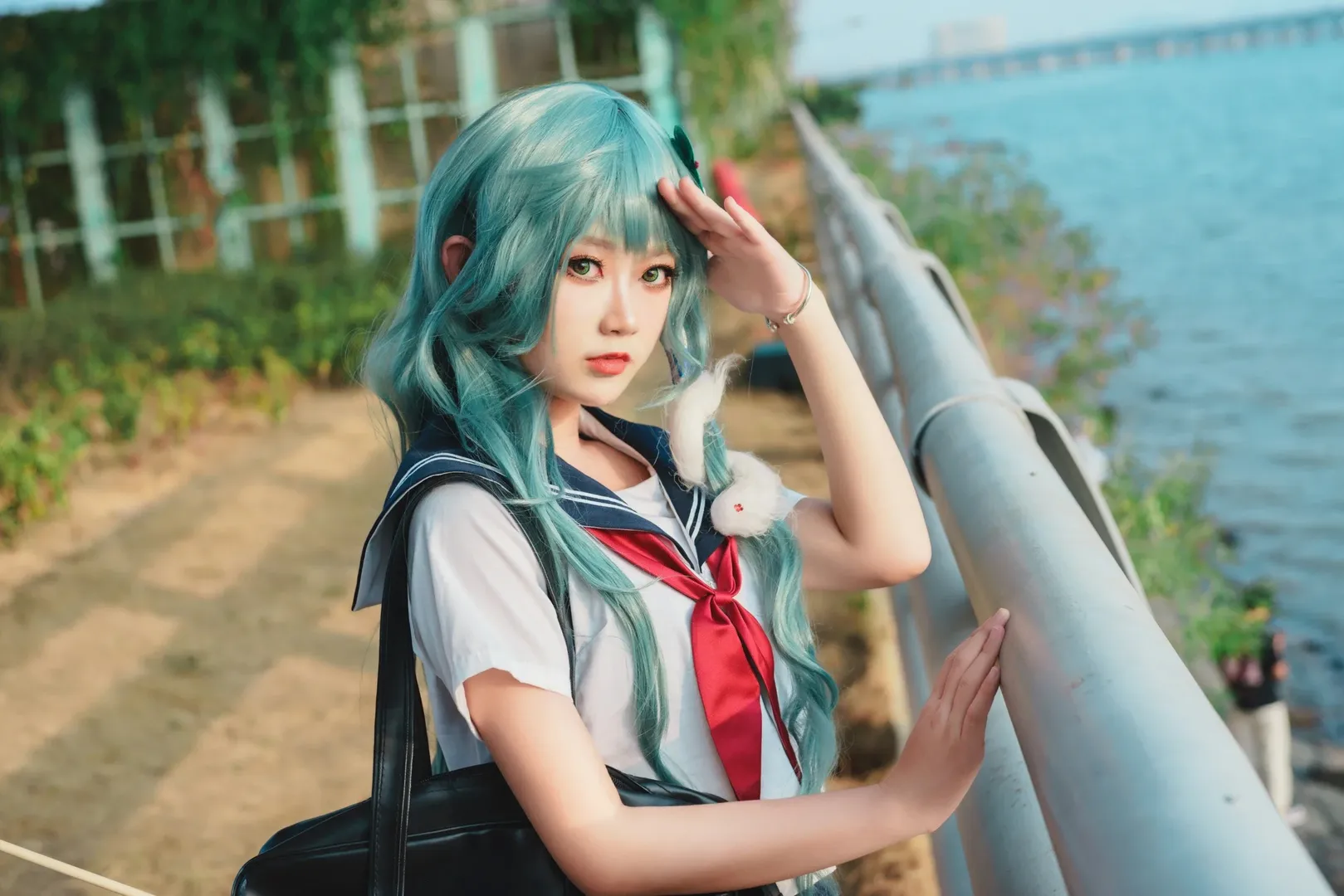 东方Project, JK制服, 白丝, 东风谷早苗cos, 水手服 - 第9张