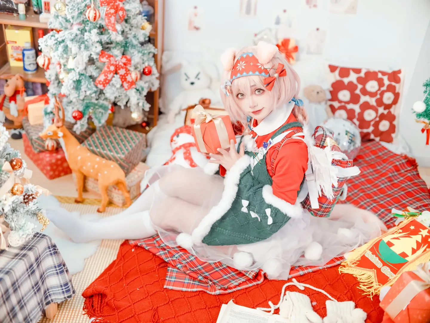 cosplay, 明日方舟, 白丝, 澄闪cos, 圣诞节 - 第3张
