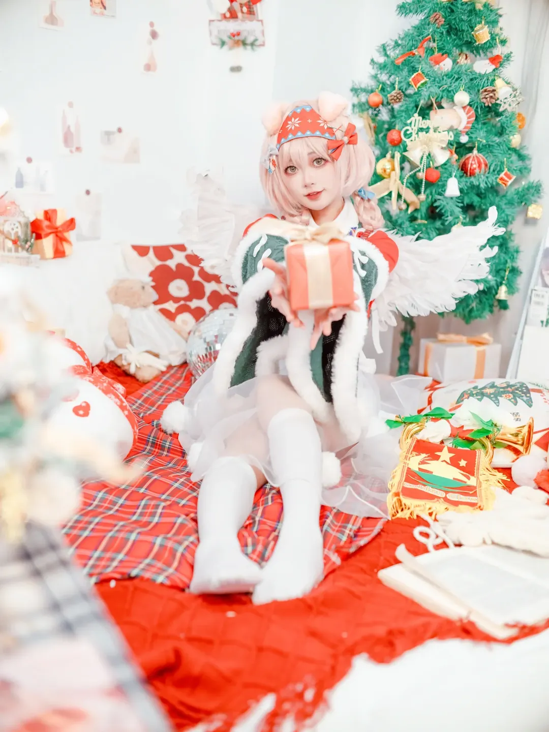 cosplay, 明日方舟, 白丝, 澄闪cos, 圣诞节 - 第4张