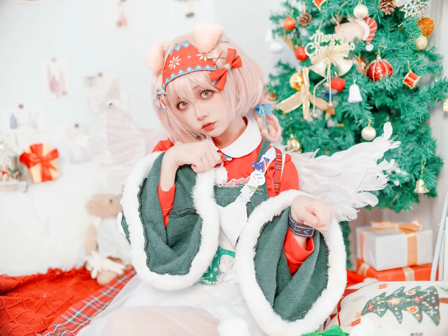 cosplay, 明日方舟, 白丝, 澄闪cos, 圣诞节 - 第5张