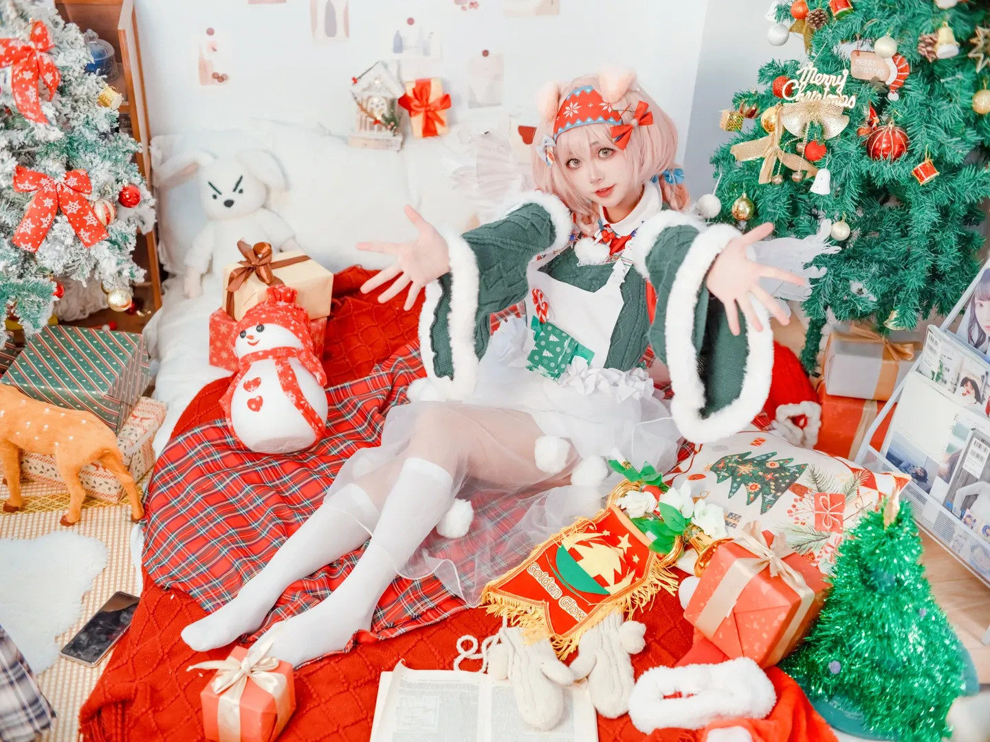 cosplay, 明日方舟, 白丝, 澄闪cos, 圣诞节 - 第6张