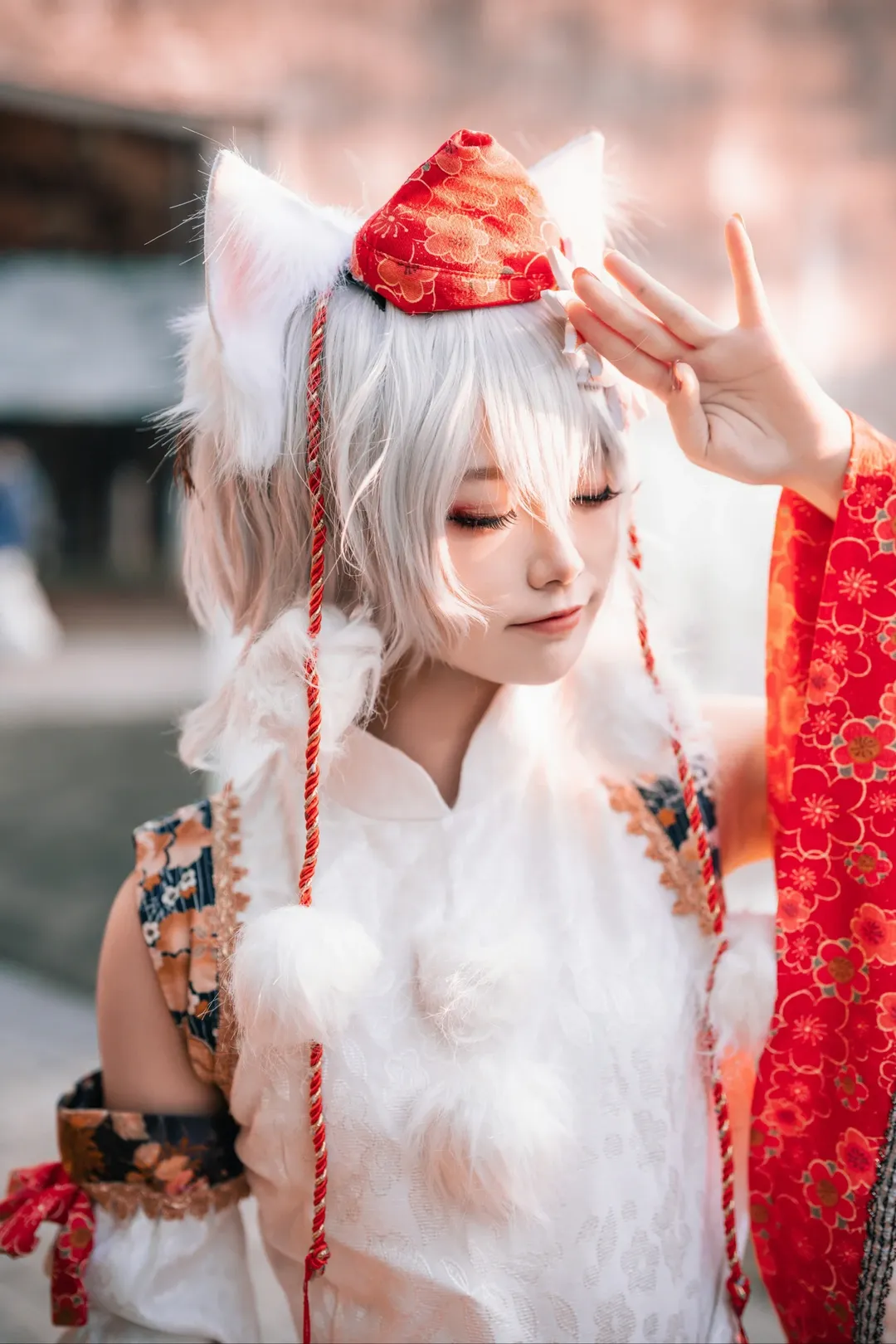 和风cosplay, 兽耳娘, 犬走椛cos, 東方project, 秋日红叶 - 第1张