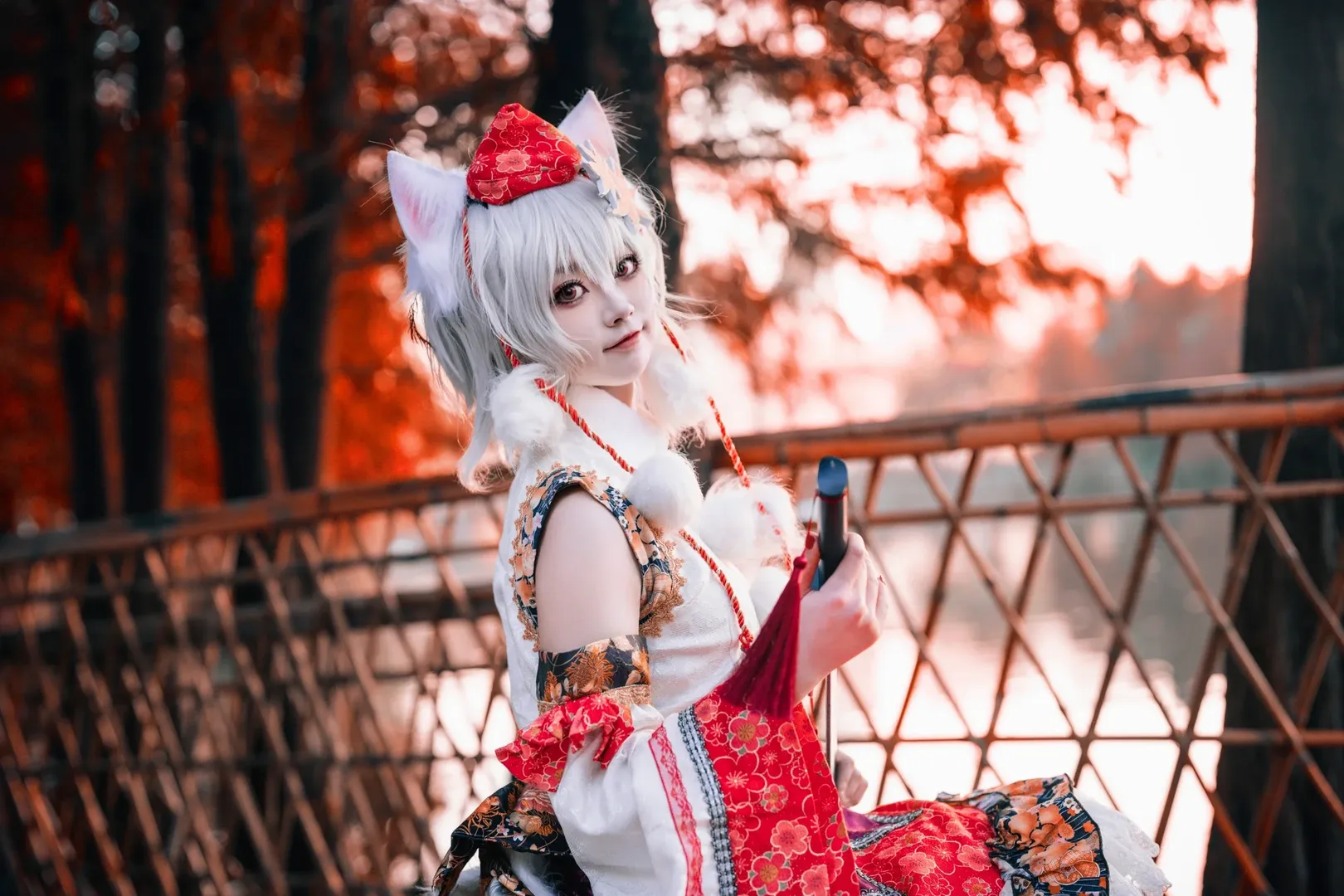 和风cosplay, 兽耳娘, 犬走椛cos, 東方project, 秋日红叶 - 第4张