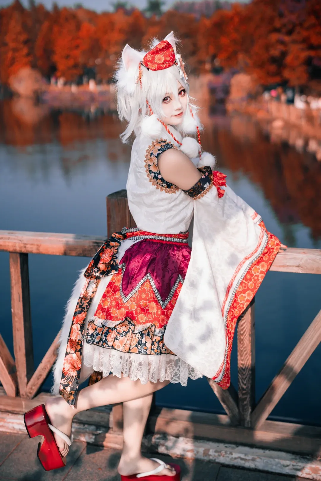 和风cosplay, 兽耳娘, 犬走椛cos, 東方project, 秋日红叶