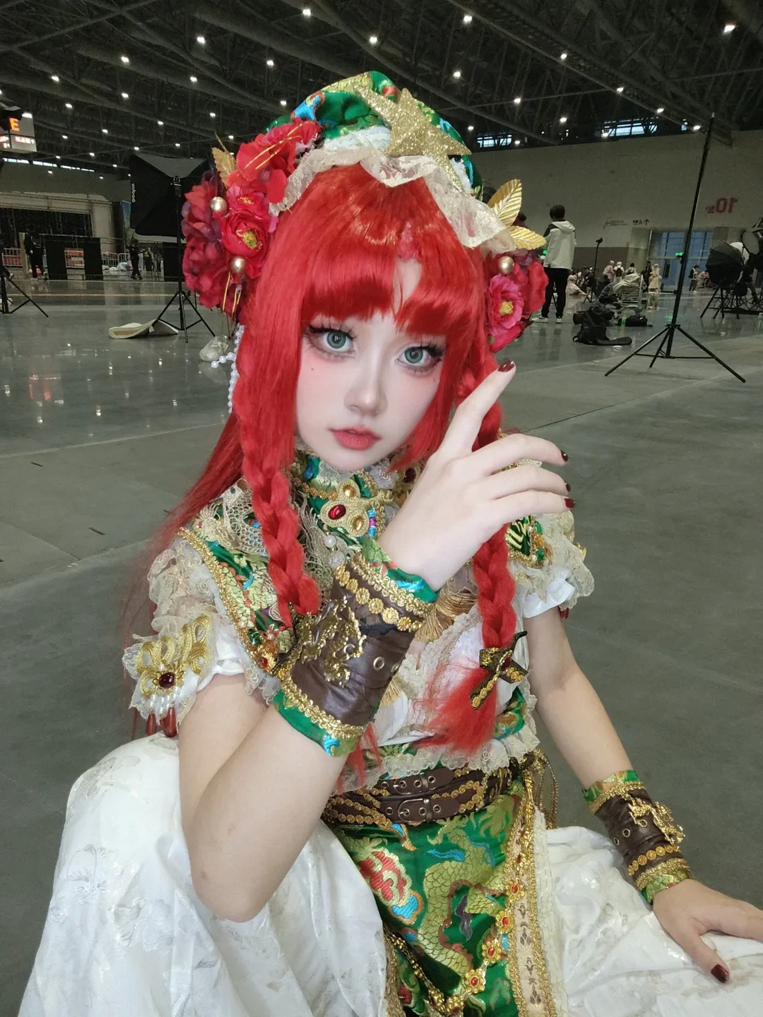 cosplay, 东方project, 漫展, 红发双马尾, 红美铃cos