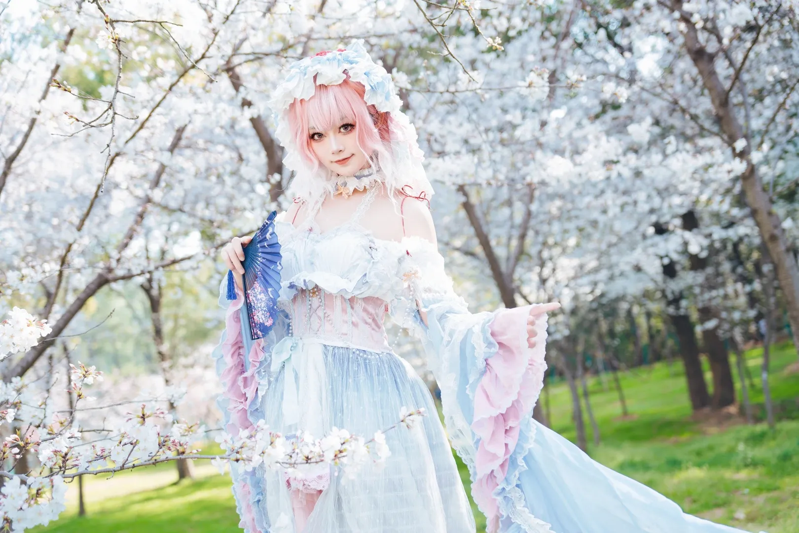 東方Project, 西行寺幽々子コスプレ, 桜フォトグラフ, ハイキー撮影, 東湖の屋外撮影 - 2枚目