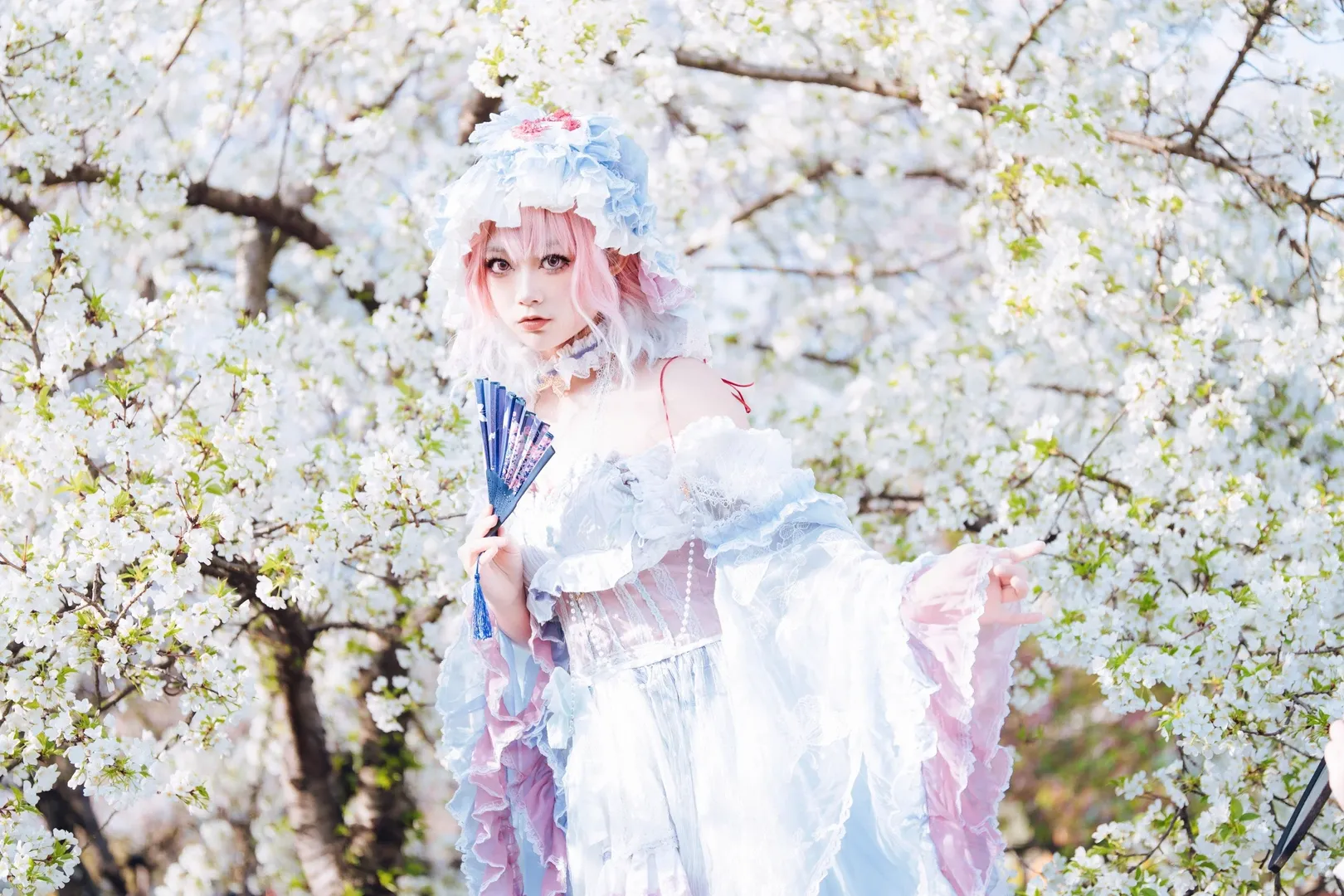 東方Project, 西行寺幽々子コスプレ, 桜フォトグラフ, ハイキー撮影, 東湖の屋外撮影 - 6枚目