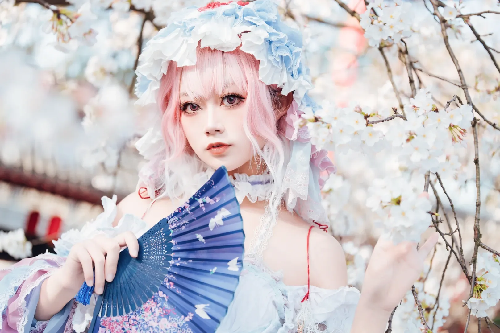 東方Project, 西行寺幽々子コスプレ, 桜フォトグラフ, ハイキー撮影, 東湖の屋外撮影 - 7枚目