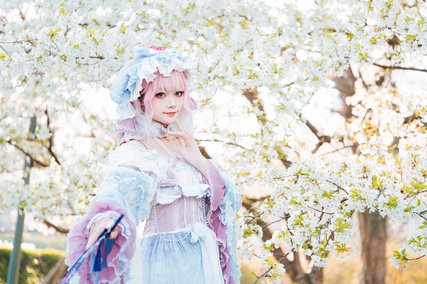 東方Project, 西行寺幽々子コスプレ, 桜フォトグラフ, ハイキー撮影, 東湖の屋外撮影 - 8枚目