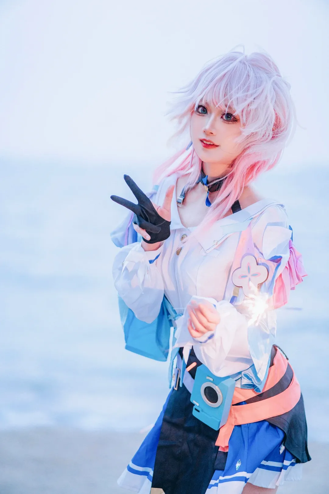崩坏星穹铁道, 三月七cos, Cosplay摄影, 蓝调时刻, 仙女棒 - 第2张