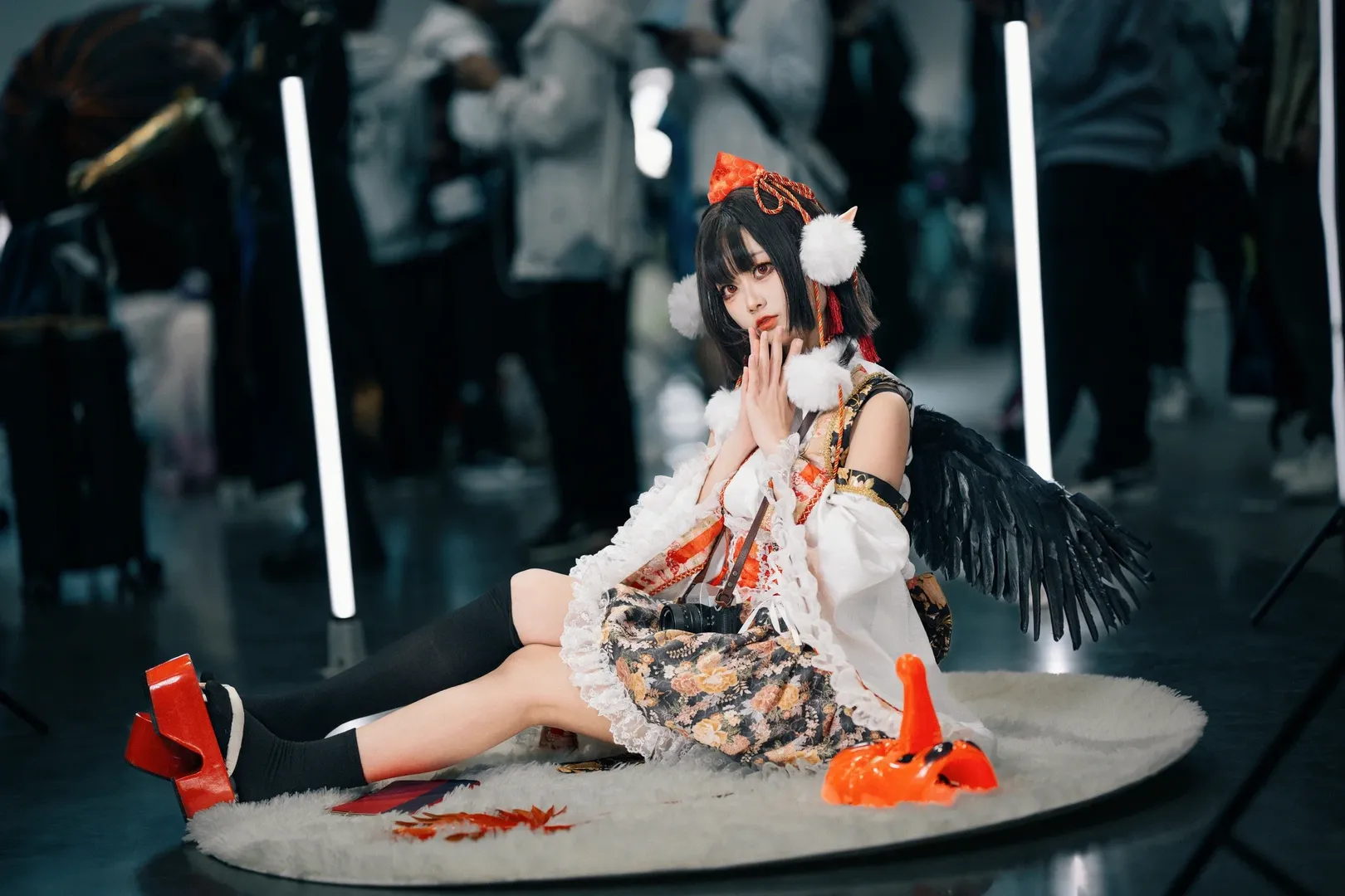 东方project, 漫展场照, 射命丸文cos, 黑丝, cosplay摄影 - 第15张