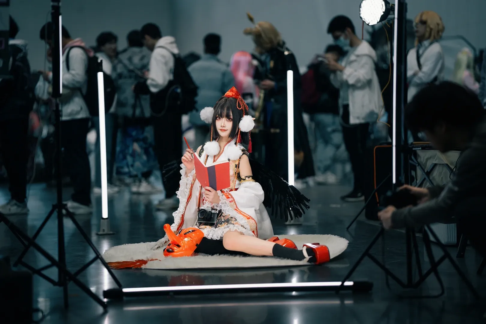 东方project, 漫展场照, 射命丸文cos, 黑丝, cosplay摄影 - 第3张