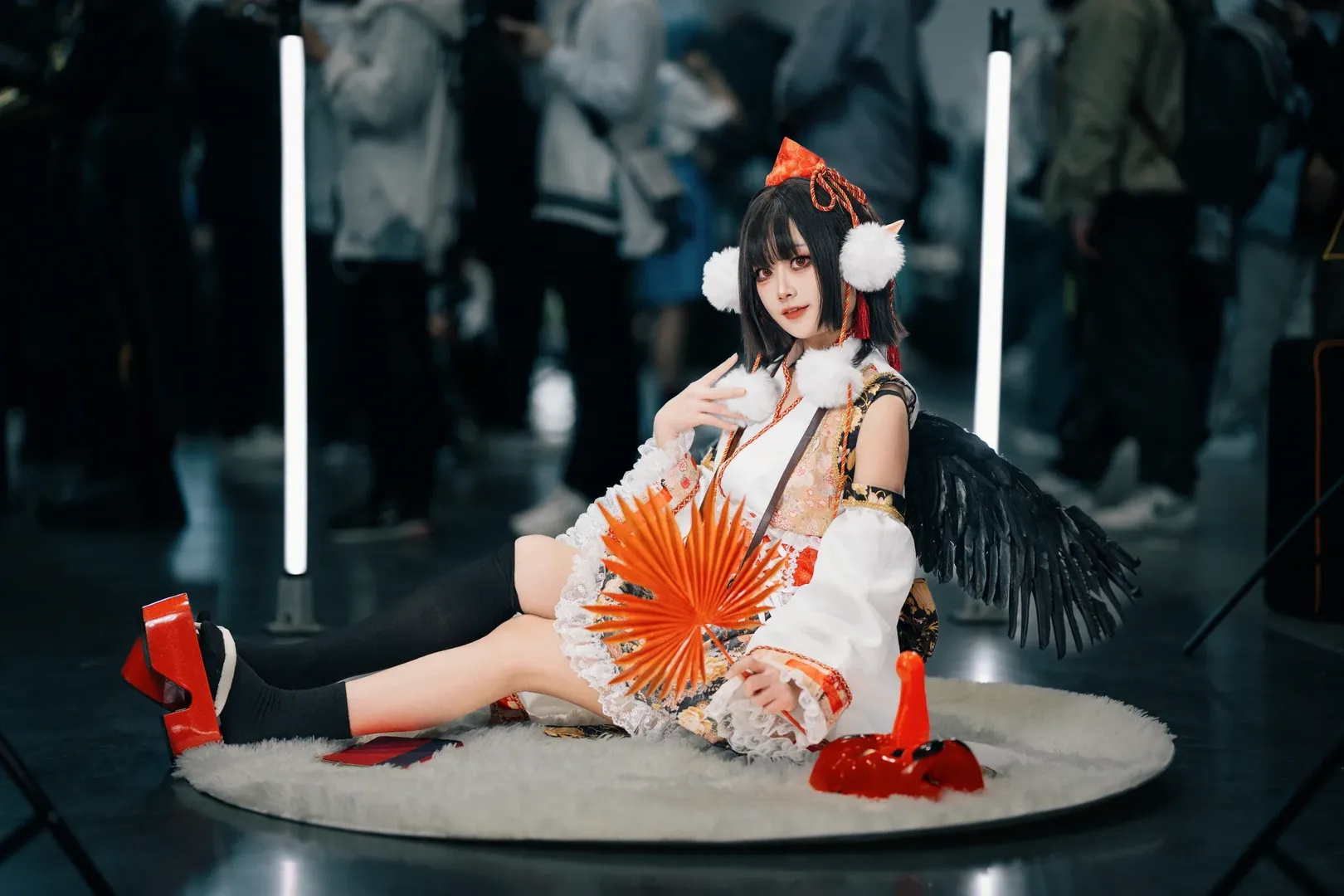 东方project, 漫展场照, 射命丸文cos, 黑丝, cosplay摄影 - 第6张