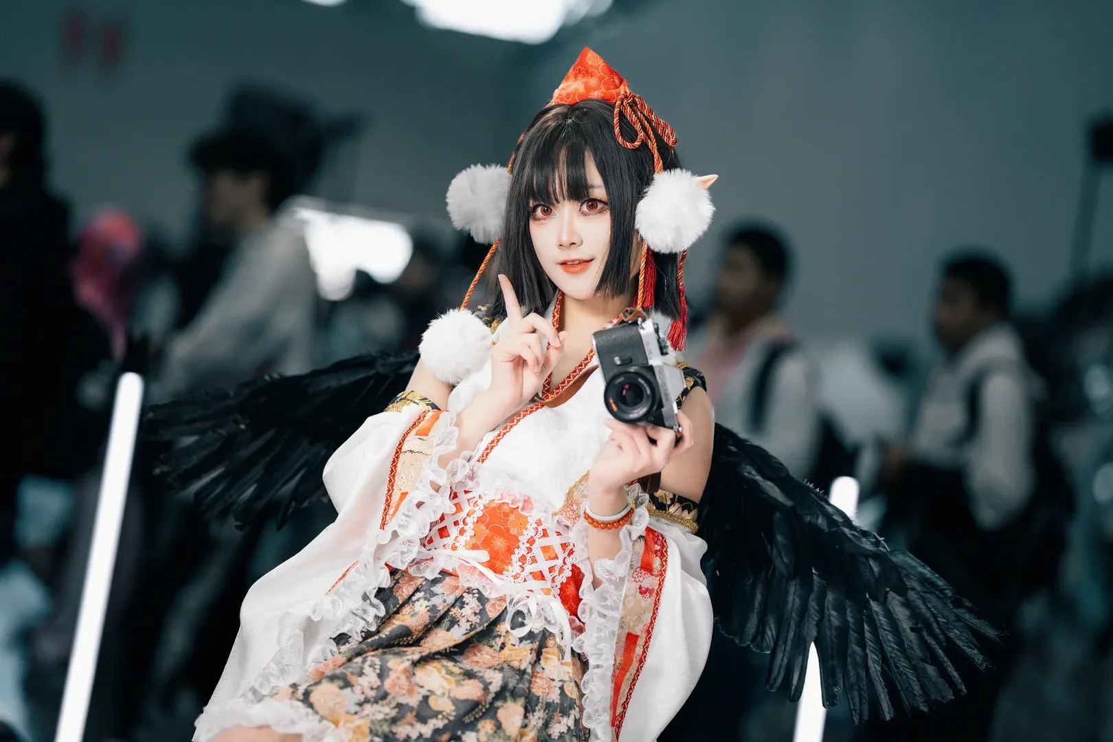 东方project, 漫展场照, 射命丸文cos, 黑丝, cosplay摄影 - 第8张