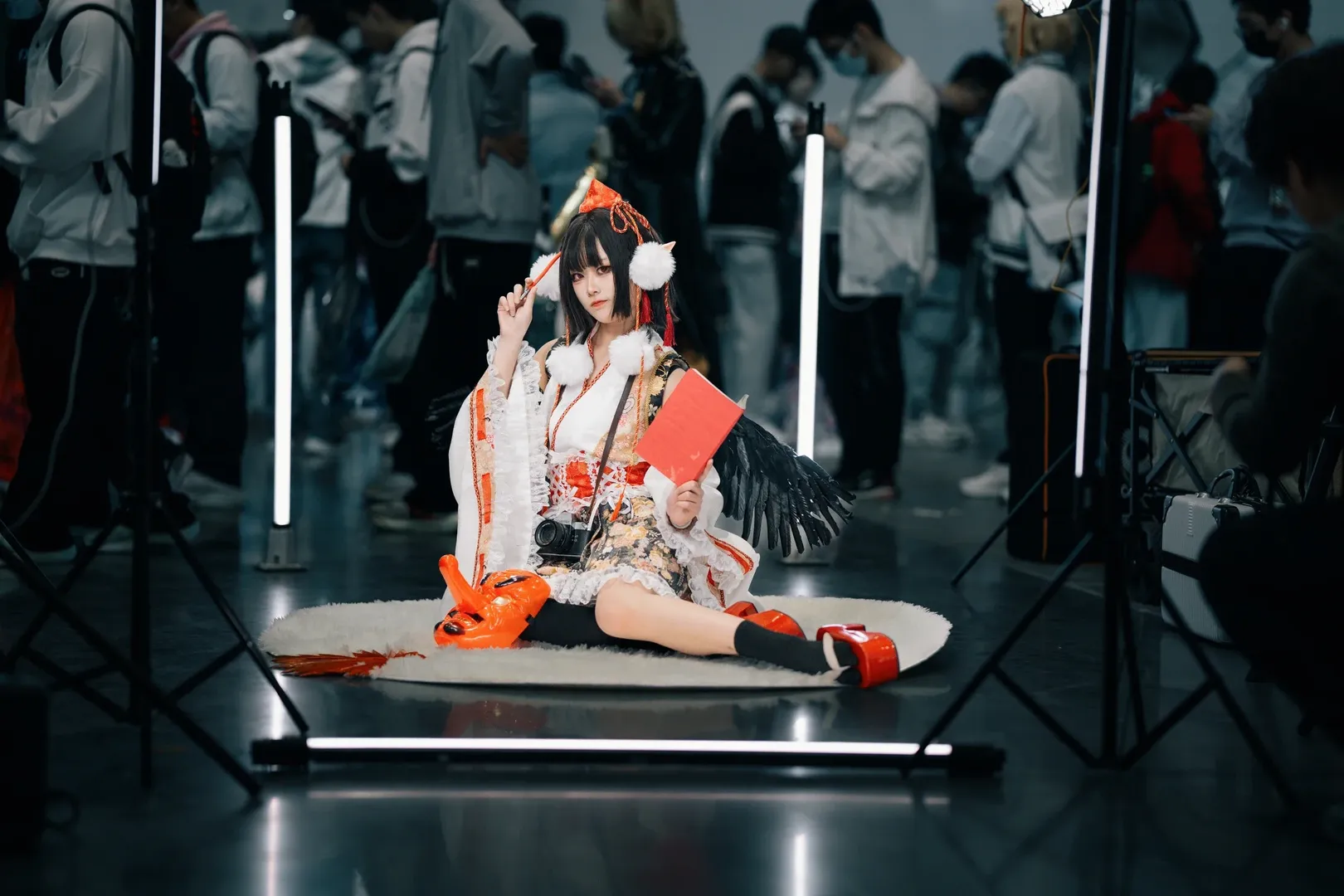 东方project, 漫展场照, 射命丸文cos, 黑丝, cosplay摄影 - 第9张