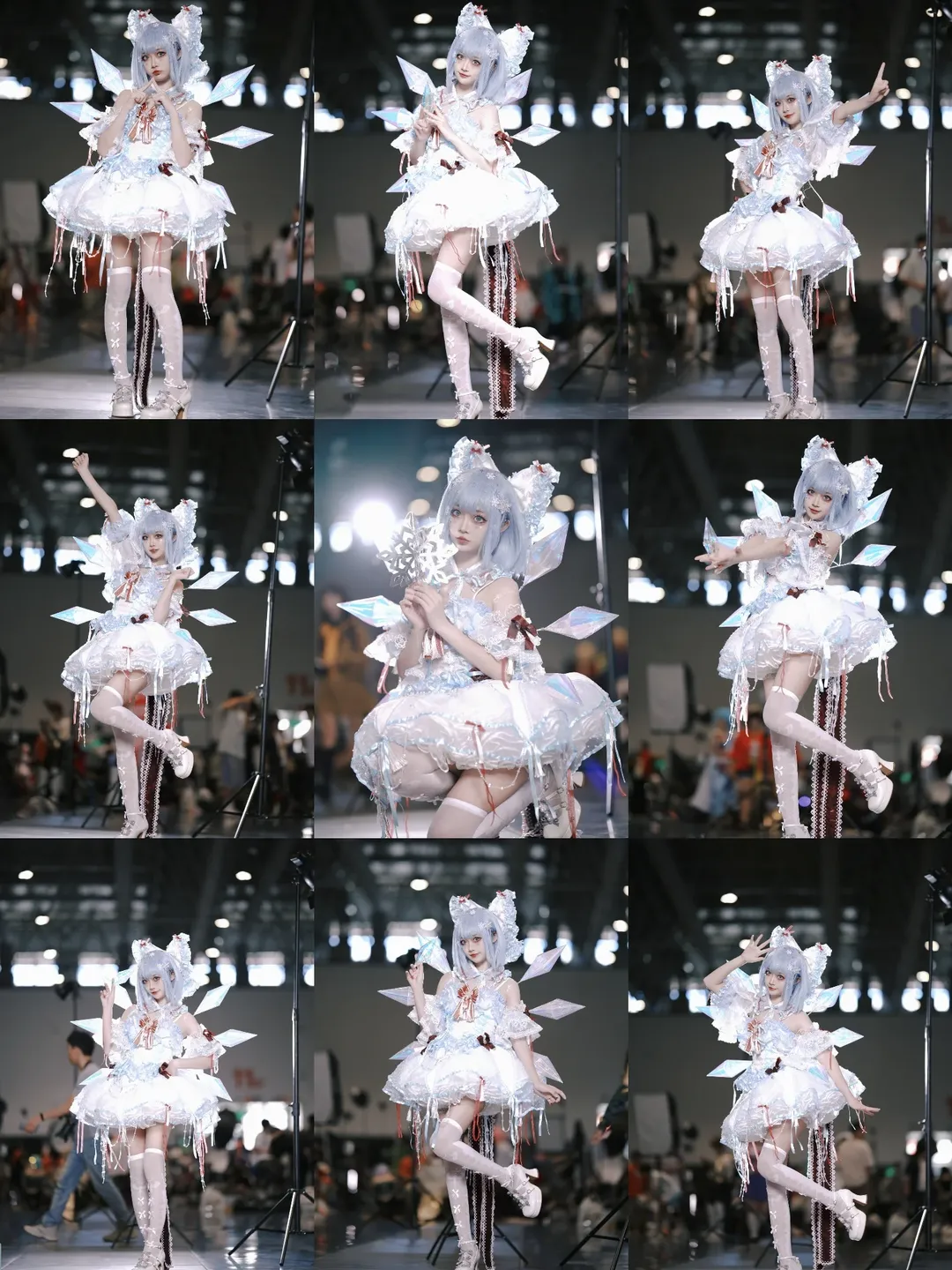 东方project, cosplay动作参考, 琪露诺cos, 漫展拍照姿势, 白丝过膝袜 - 第2张