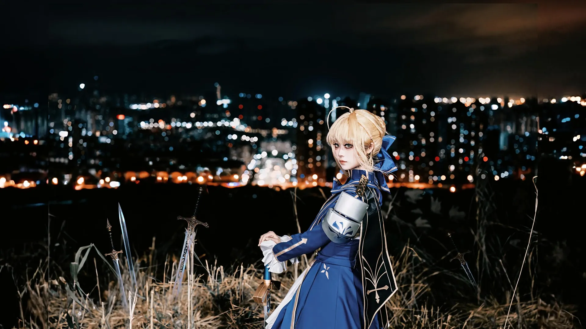 cosplay, Honkai: Star Rail, Altria cosplay, Night photography, King of Knights