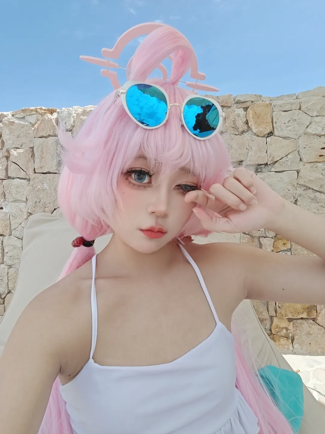 蔚蓝档案, 小鸟游星野cos, 泳装cosplay, 夏日摄影, 户外人像 - 第1张