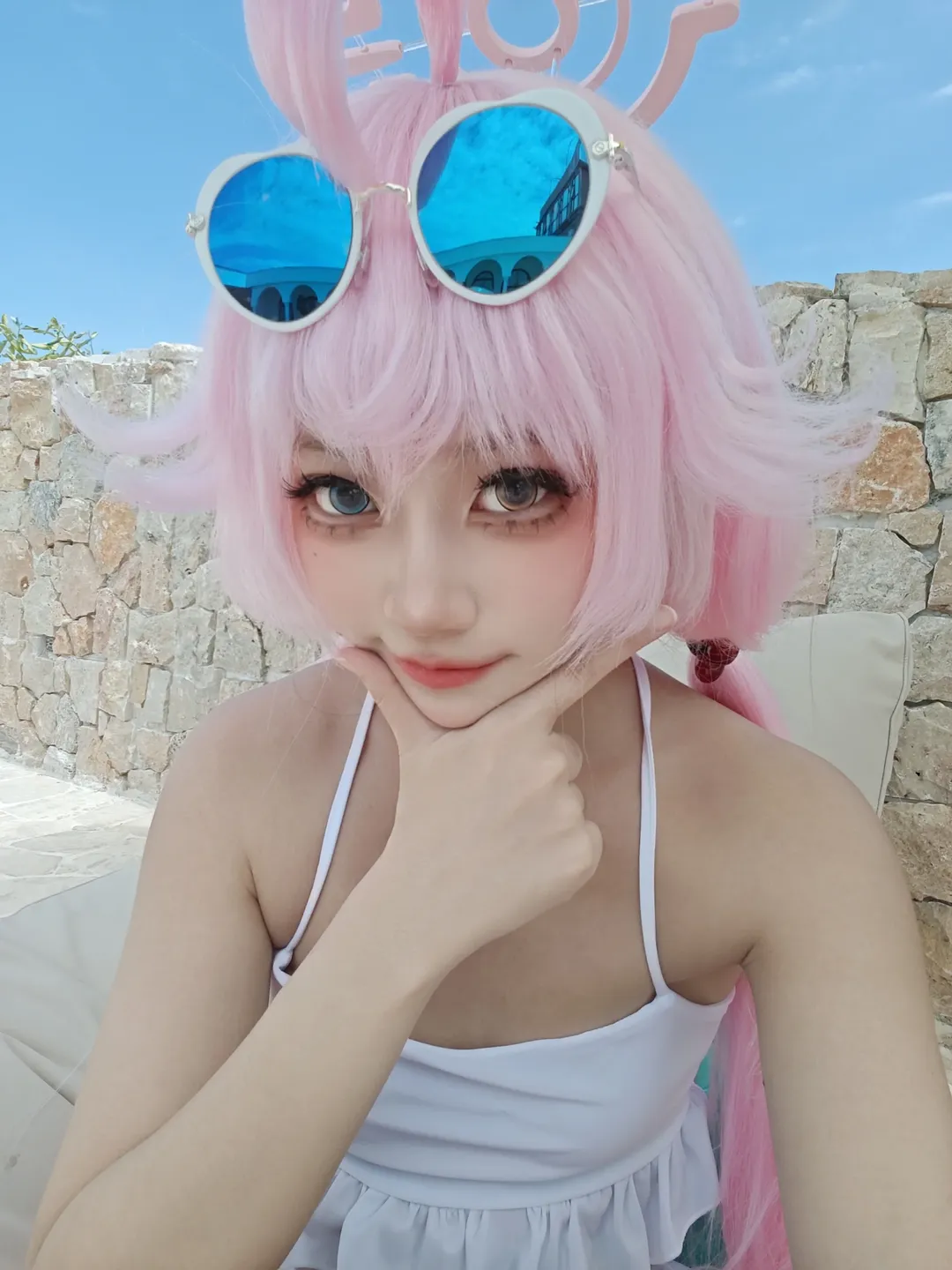 蔚蓝档案, 小鸟游星野cos, 泳装cosplay, 夏日摄影, 户外人像