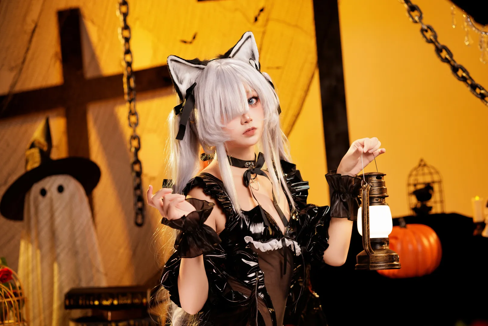 碧蓝航线, 雅努斯cos, 黑丝穿搭, 漆皮穿搭, 万圣节cosplay - 第2张