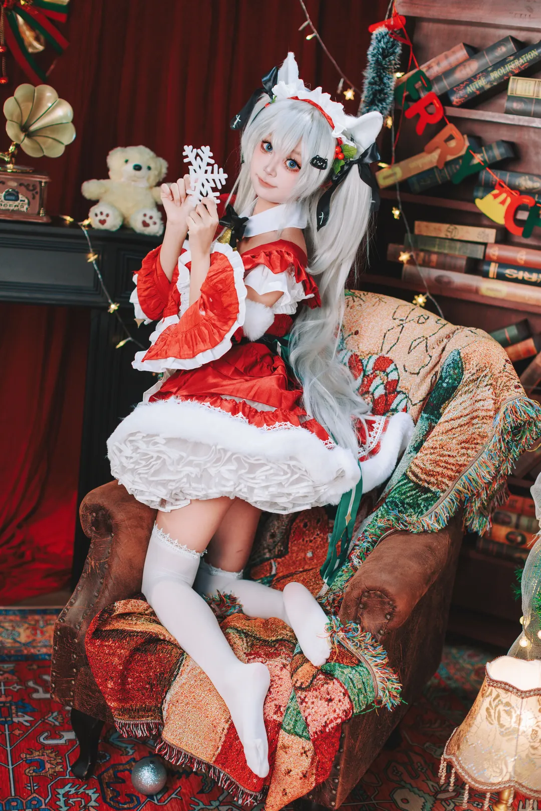 二次元, 碧蓝航线, 白丝, 圣诞cosplay, 哈曼cos - 第3张