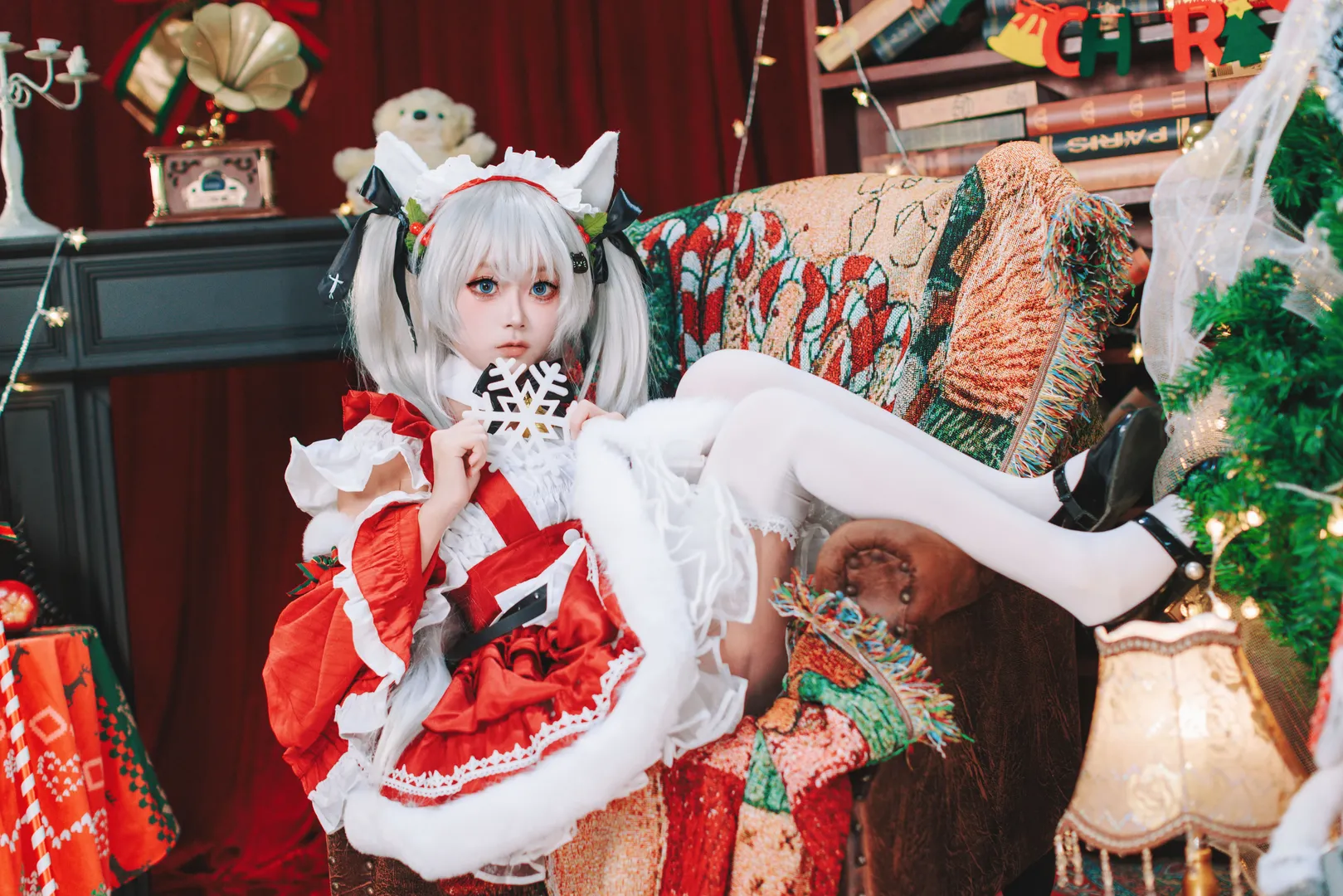 二次元, 碧蓝航线, 白丝, 圣诞cosplay, 哈曼cos - 第4张