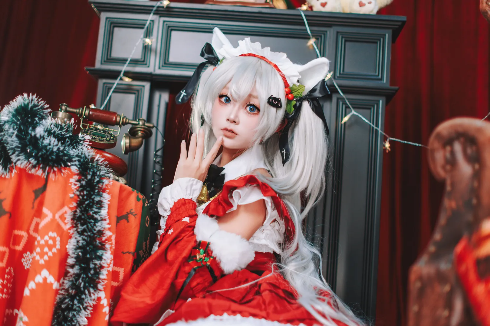 二次元, 碧蓝航线, 白丝, 圣诞cosplay, 哈曼cos - 第6张