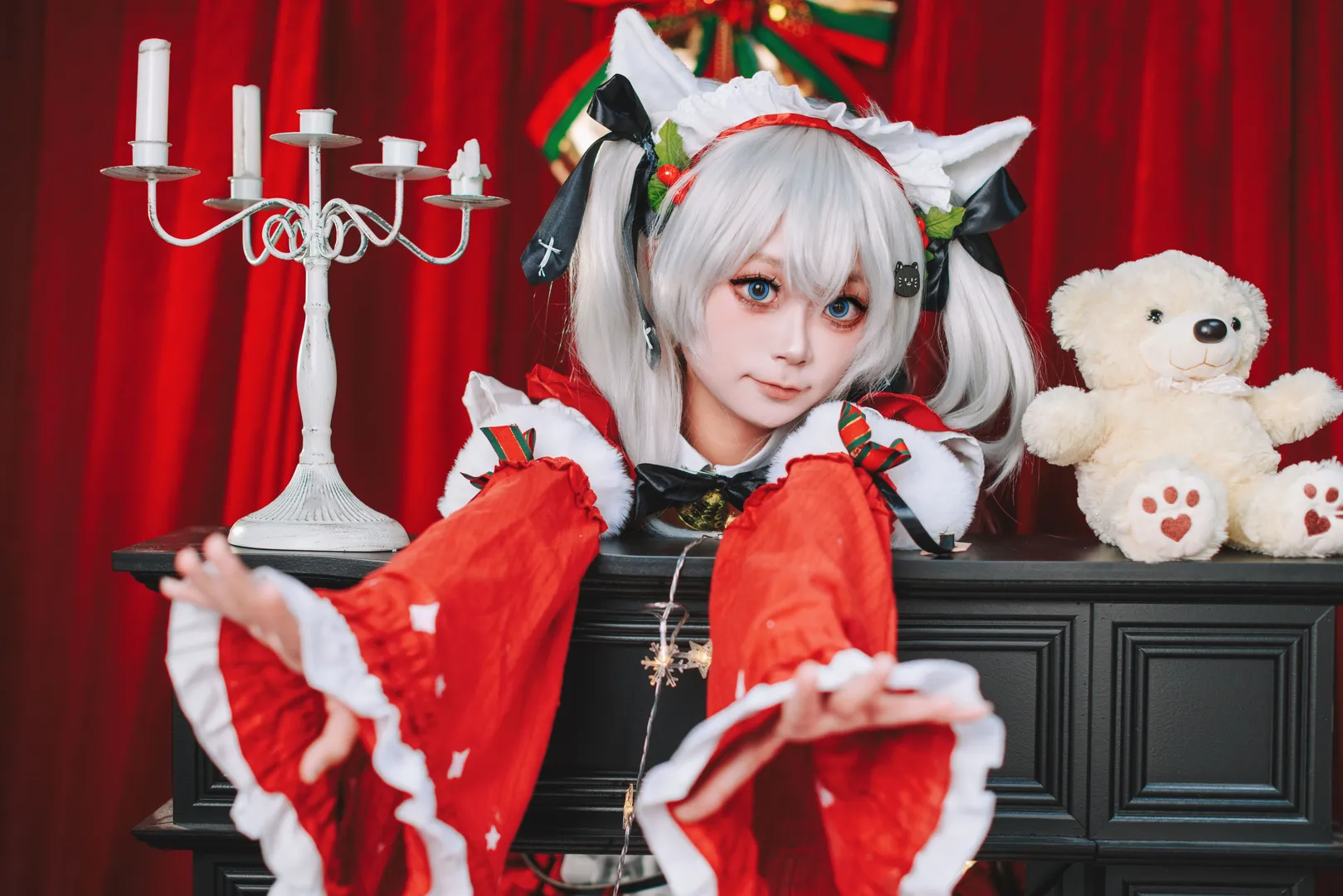 二次元, 碧蓝航线, 白丝, 圣诞cosplay, 哈曼cos - 第8张