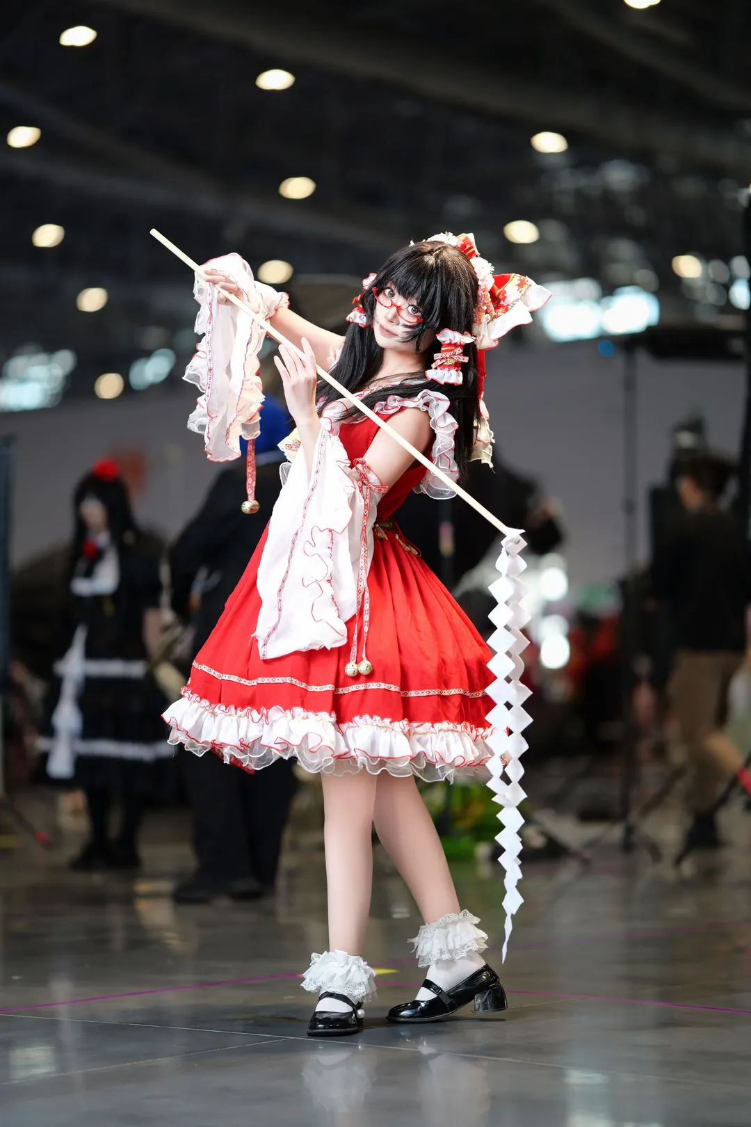 博麗靈夢cos, 東方project, 漫展返圖, 漫展cos, 紅色裙裝 - 第2張