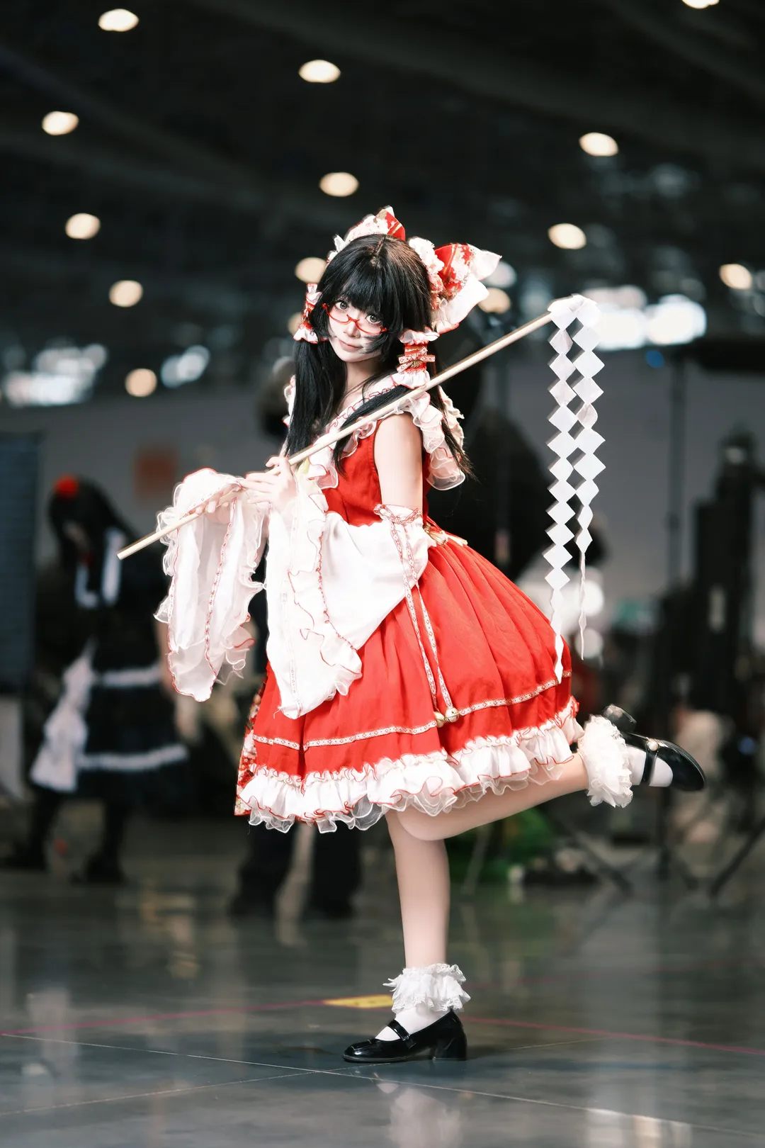 博麗靈夢cos, 東方project, 漫展返圖, 漫展cos, 紅色裙裝 - 第4張