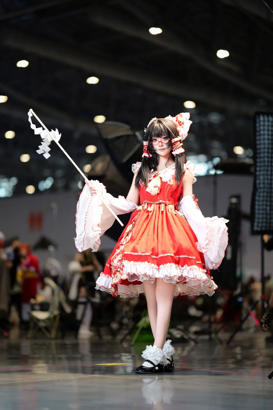博麗靈夢cos, 東方project, 漫展返圖, 漫展cos, 紅色裙裝 - 第5張