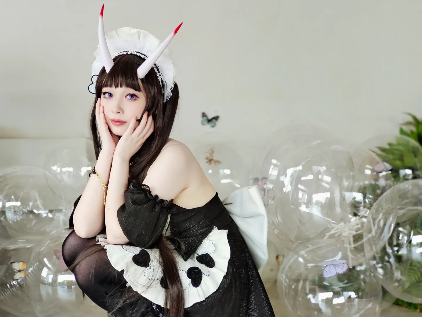 アズールレーン, 能代 コスプレ, 黒タイツ コーデ, メイド服コスプレ, 日常の再現 - 1枚目