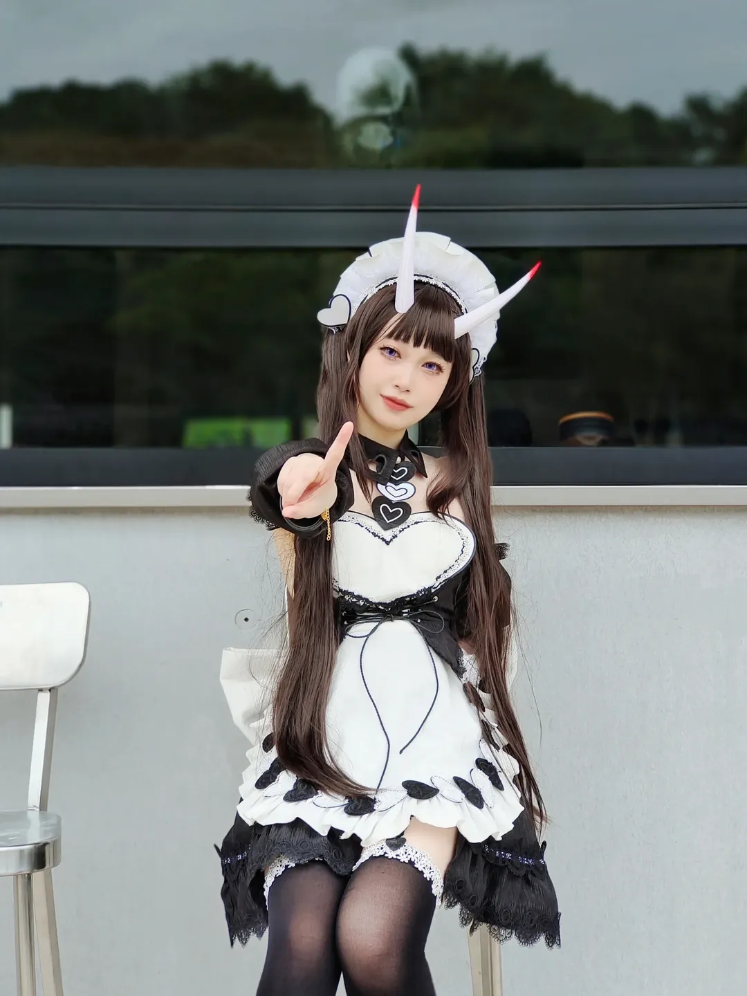 アズールレーン, 能代 コスプレ, 黒タイツ コーデ, メイド服コスプレ, 日常の再現 - 4枚目